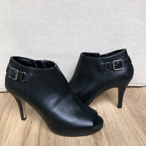 Madden Girl Ginny Black Ankle Open Toe Booties